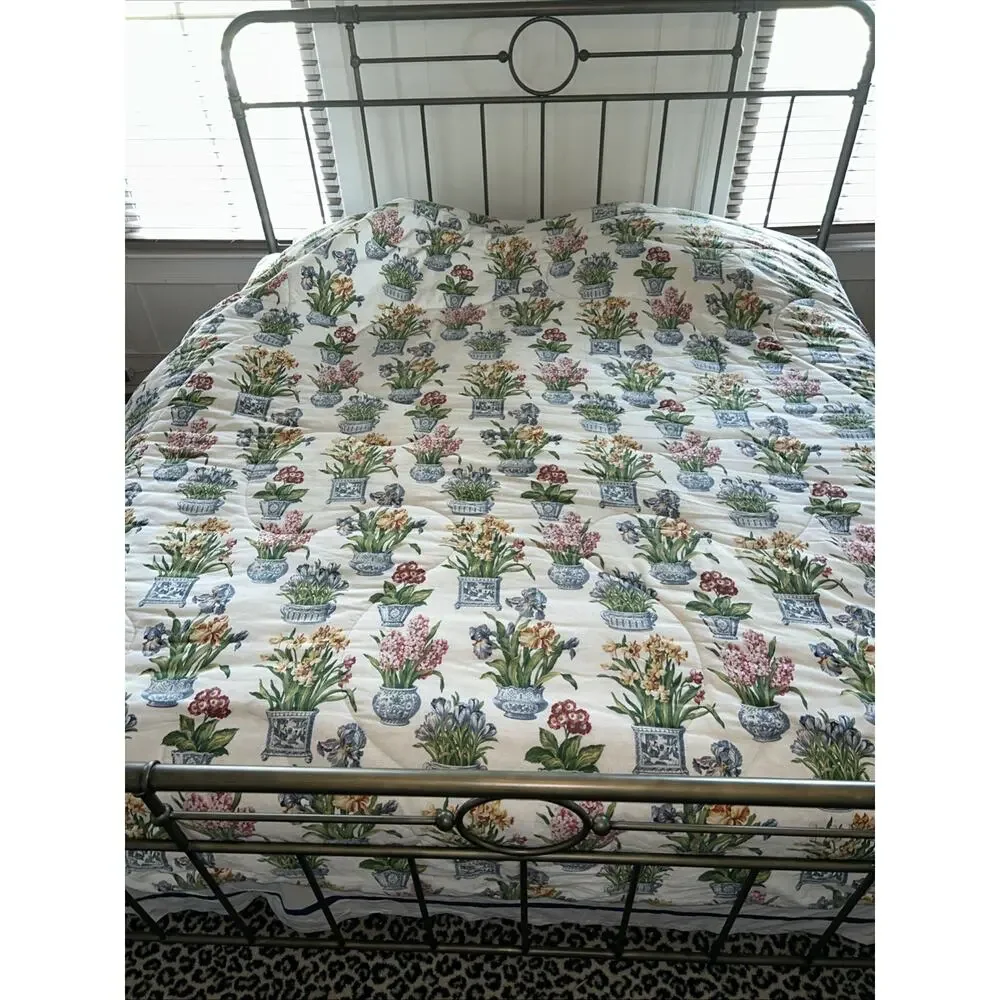 Kingsway Melanie White Chinoiserie King Floral Bed Comforter And 2 King Shams
